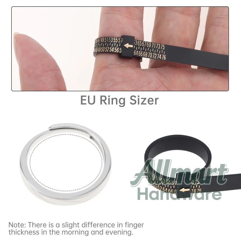 5-piece set of fingerprint wooden ring tools, four size ring rod, circular measuring band, ring size making kit, rubber hammer