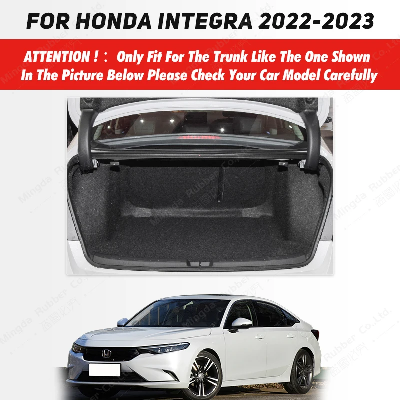 Auto Full Coverage Trunk Mat For HONDA Integra 2022 2023 Leather Car Boot Cover Pad Cargo Liner Interior Protector Accessories