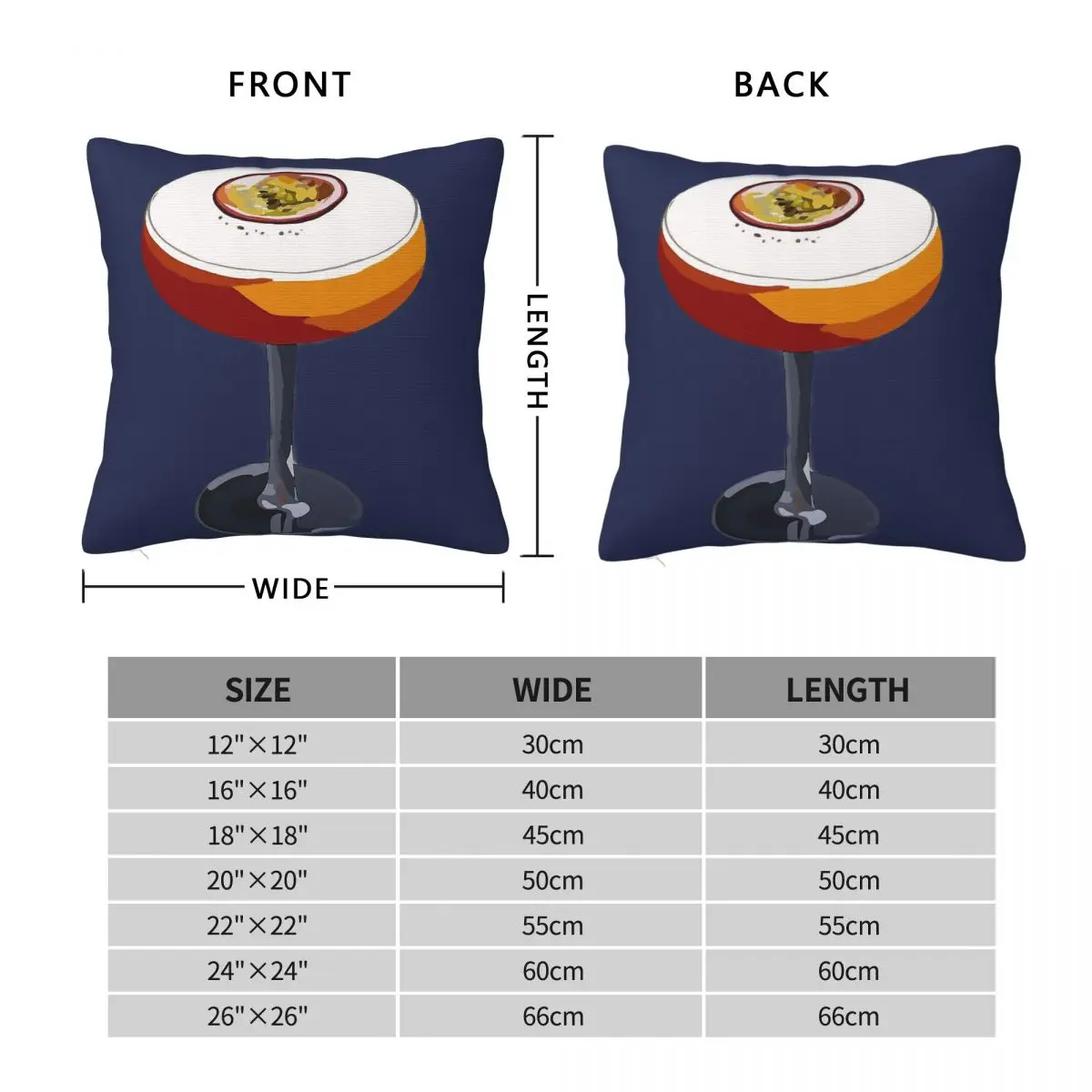Pornstar Martini Cocktail Square Pillowcase Polyester Linen Velvet Creative Zip Decor Bed Cushion Cover 18