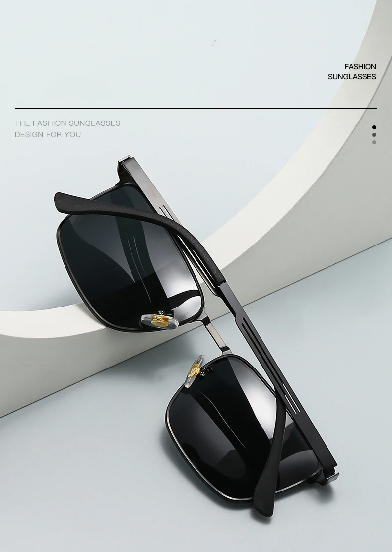 Neue ultraleichte Herren-Sonnenbrille im Business-Stil mit rechteckigen Rahmen, modisch für Outdoor-Fahren und Sonnenschutz 5150 – Detail 4