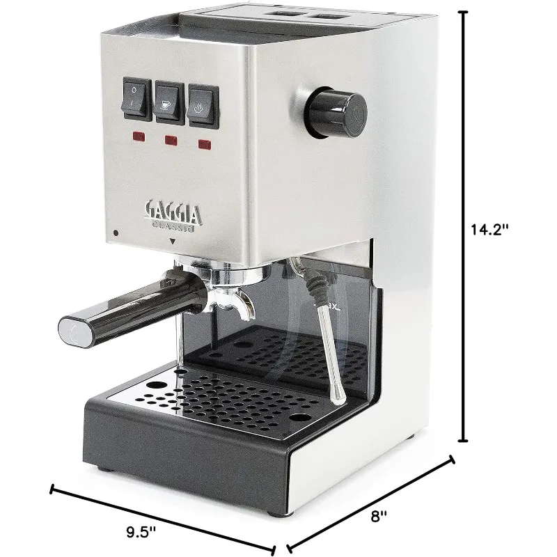 Gaggia RI9380/46/50/51/48/49 Classic Evo Pro,Small, Brushed Stainless,Classic Blue,Industrial Grey,Polar White,Polar White