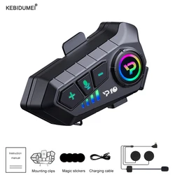 Motorcycle Helmet Headset Bluetooth 5.3 Headphones Hands Free IPX6 Waterproof 2000mAh Motor Wireless Earphones Voice Control