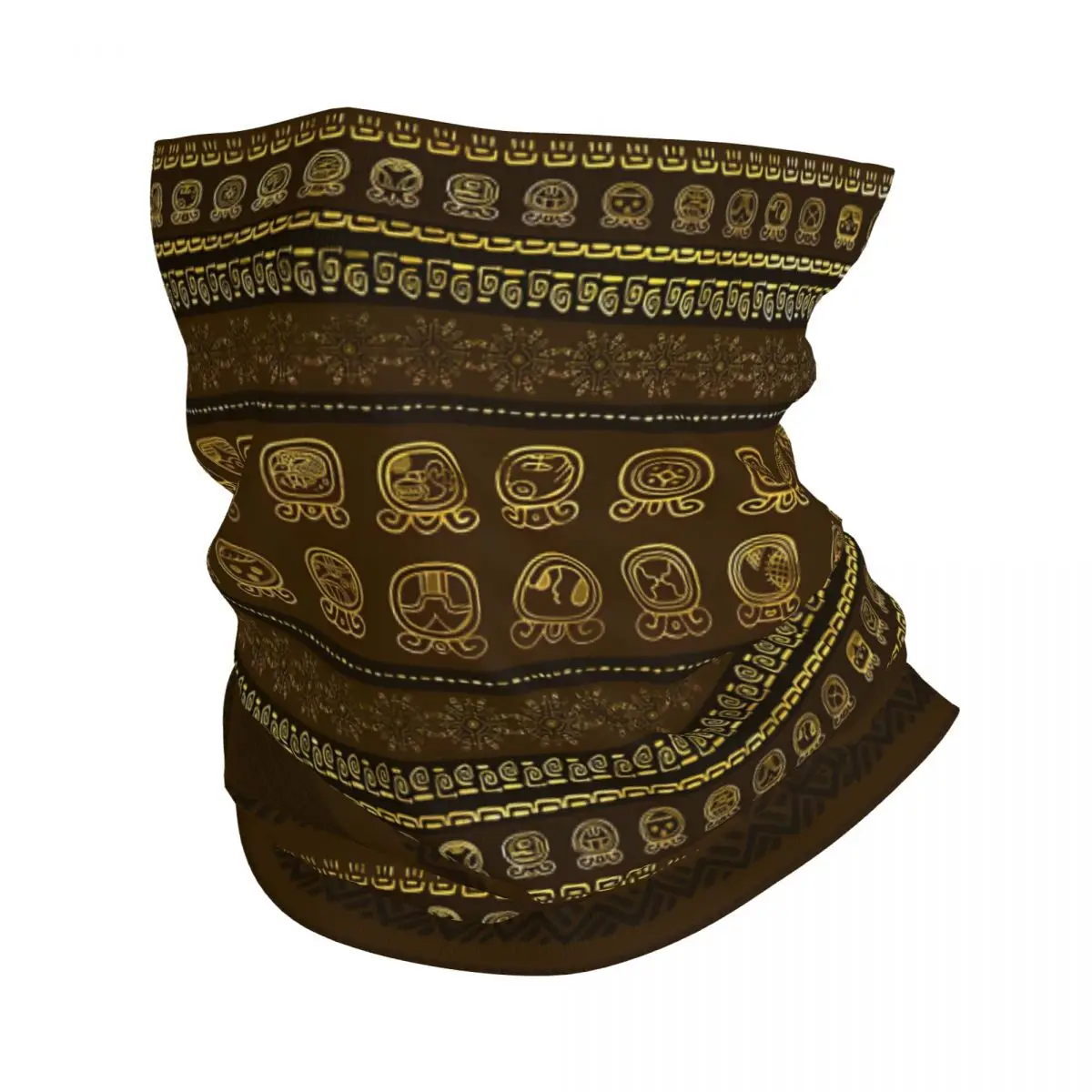 Maya Calendar Glyphs Pattern Thin Bandana Neck Gaiter Wrap Scarf Headband Neck Cover