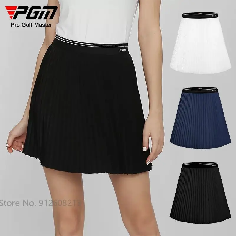 PGM Women Summer Quick-dry Golf Skirt High Waist Pleated Skort Anti-exposure Golf Pantskirt Ladies Elastic Sports Wear XS-XL