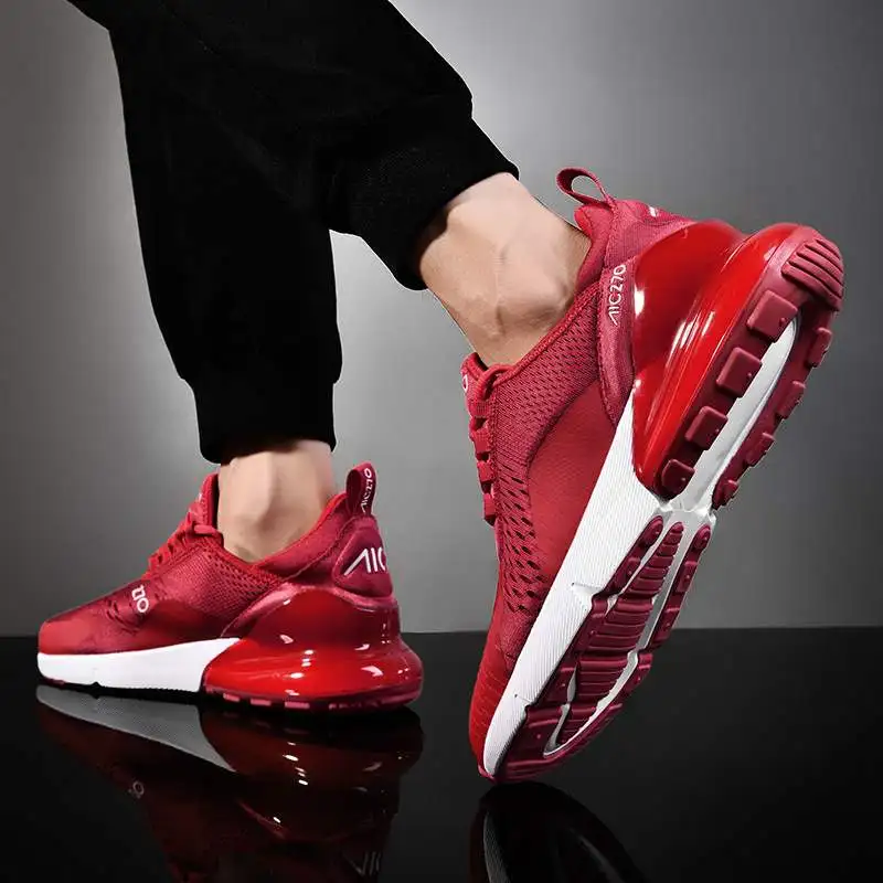 

Men's Sporty Casual Shoes Breathable Mesh Upgraded Color Matching Large Size Outdoor Running Shoes Comfortable Flat Heel