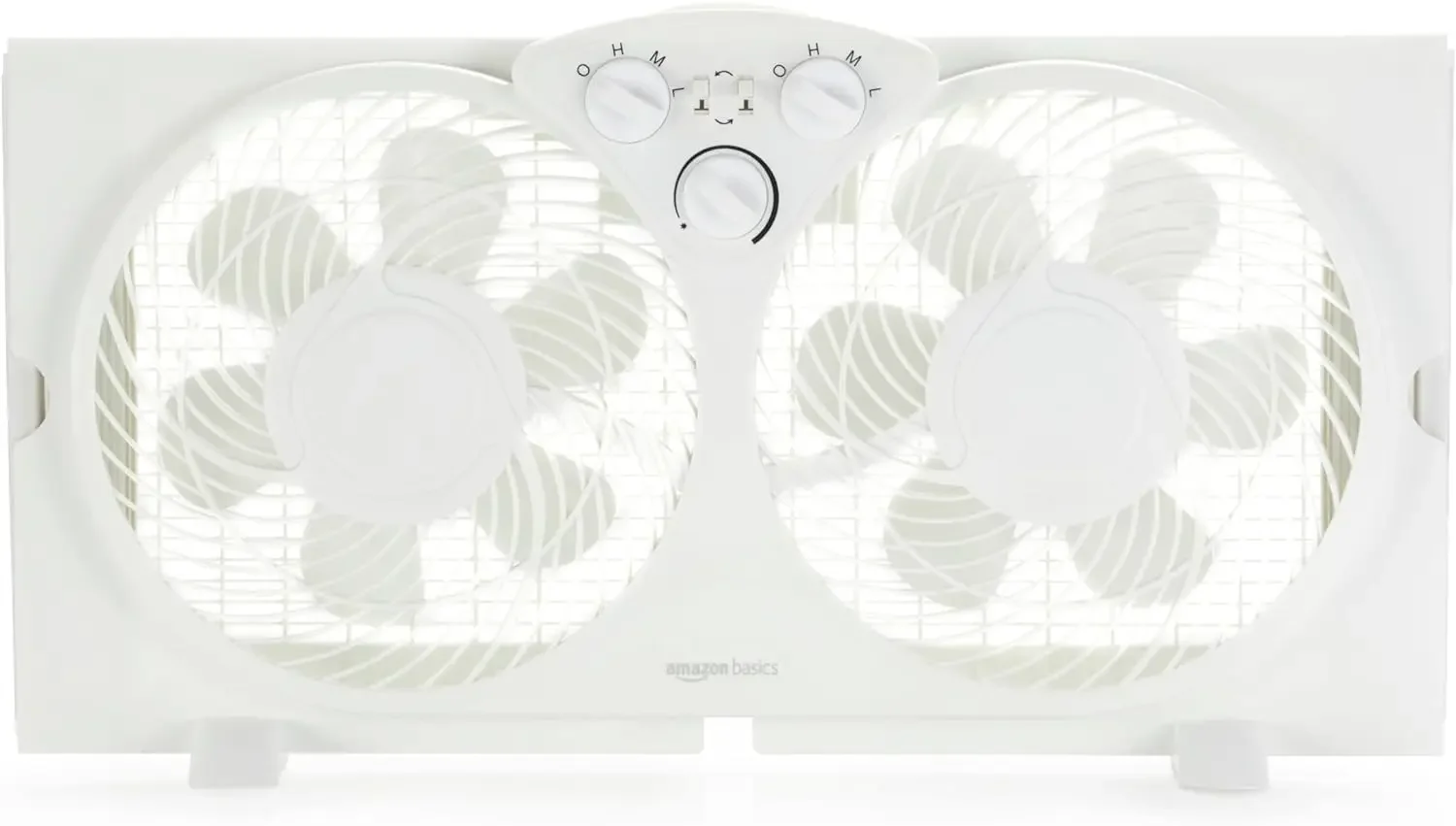 Ventilador de ventana de 63 vatios con controles manuales, hojas de flujo de aire Reversible doble de 9 pulgadas, blanco, nuevo, 2024