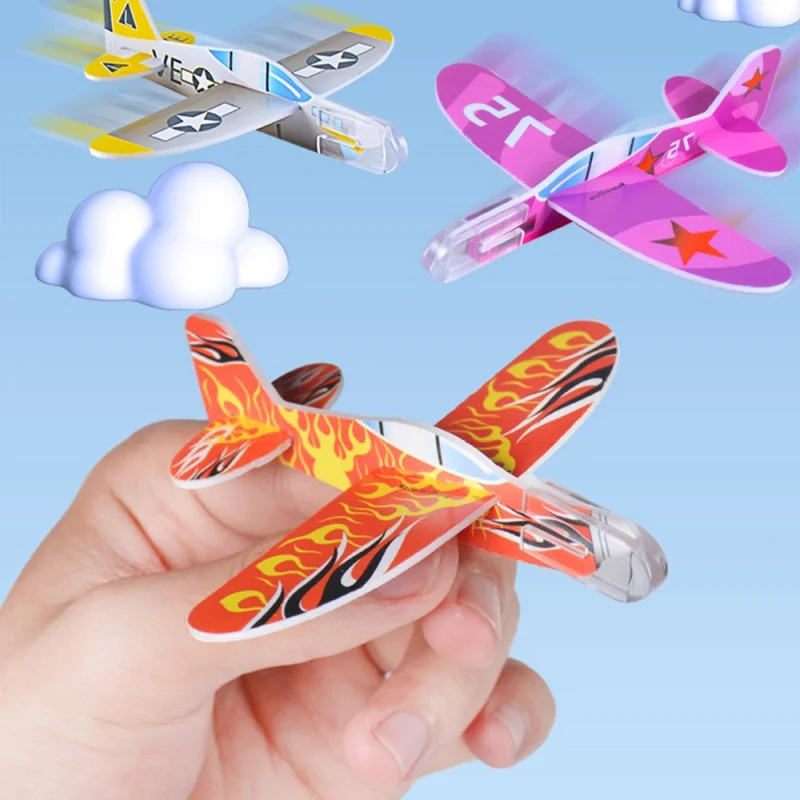 10 Stücke Mini DIY Schaum Flugzeug Segelflugzeuge Hand Werfen Fliegen Spiel Kinder Party Gefälligkeiten Outdoor Starten Kämpfer Spielzeug für Kinder – Detail 6