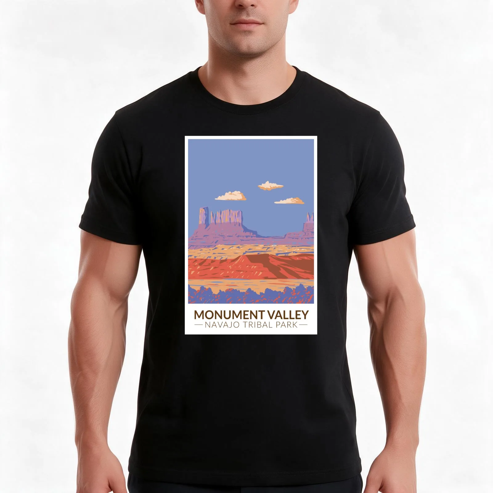 Monument Valley Navajo Tribal Park Travel Art Vintage T-Shirt, Summer Casual Cotton Tee, Oversized Streetwear Tops, 100% Cotton