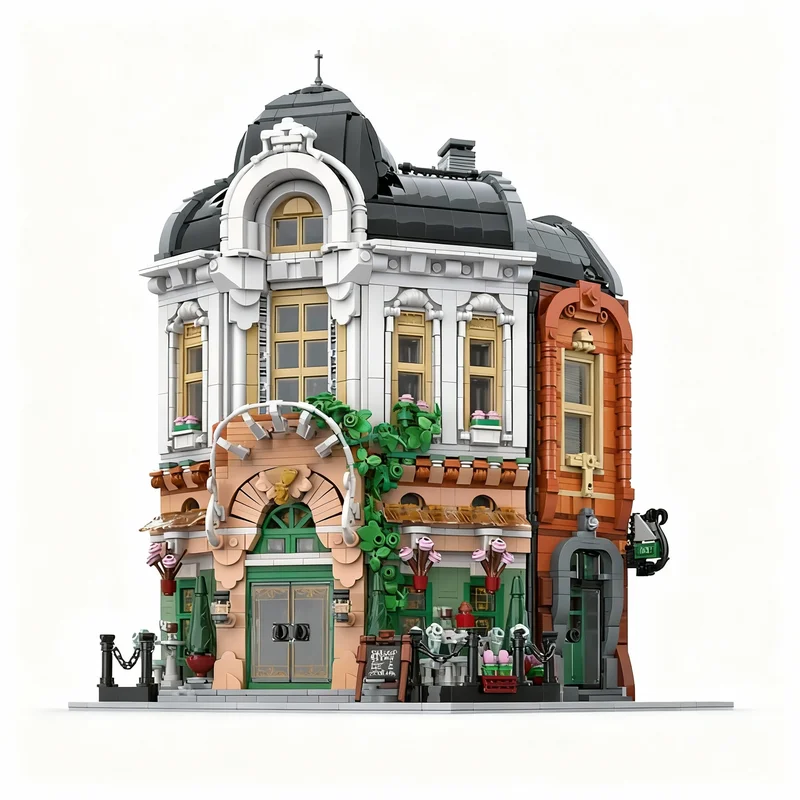 

4412pcs MOC Cafe Fleur Modular Streetscape Model Building Blocks Construction Toy Christmas Gifts DIY Creative Idea Education