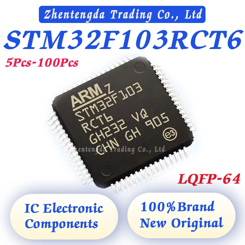 5PCS-100PCS STM32F103RCT6 STM32F103R STM32F103 STM32F STM32 STM IC Chip MCU LQFP-64