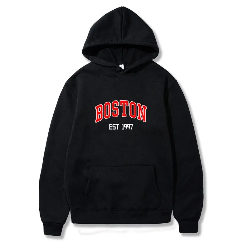 2024 Boston City, USA EST1997 Men's Hoodie Autumn and Winter Hoodie Men's Fashion Hoodie Casual Clothing Outdoor Sports Hoodie