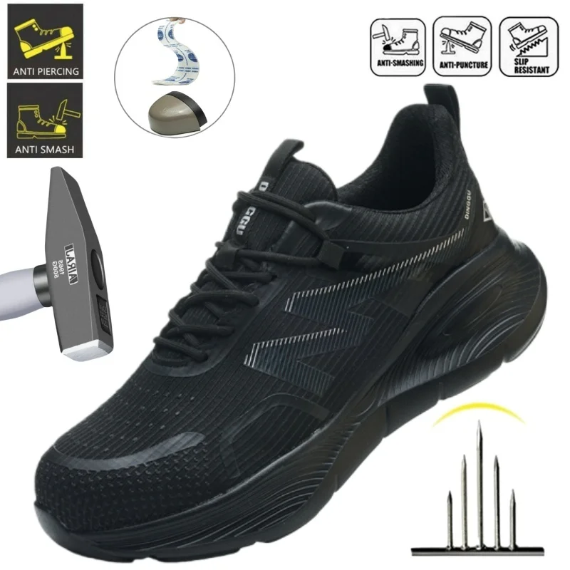 

Men Steel Toe Sneaker Comfortable Work Shoes Man Puncture Proof Work Safety Industrial Protective Light Breathable Safety Shoes