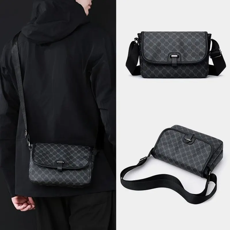 High-End Men's Stylish Crossbody Bag PU Leather Sling Bag Minimalist Business Shoulder Bag Perfect for Daily Commute Travel