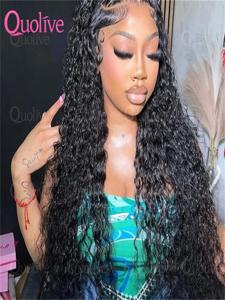 40 بوصة Hd 13x6 موجة عميقة الدانتيل الباروكات الأمامية البرازيلي 13x4 موجة المياه مجعد الدانتيل الجبهة خصلات الشعر المستعار الإنسان للنساء 200 الكثافة #1