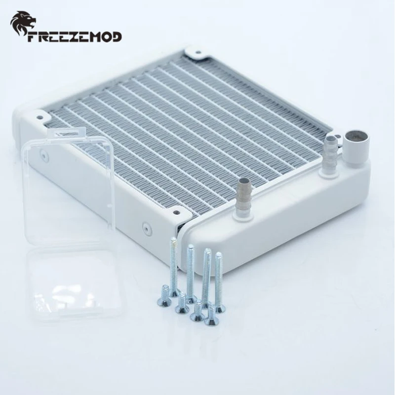 FREEZEMOD Aluminium 120 PC Waterkoeling Radiator, G1/4 ''Computer Koeler Heatsink Ondersteuning 12mm Fan Wit