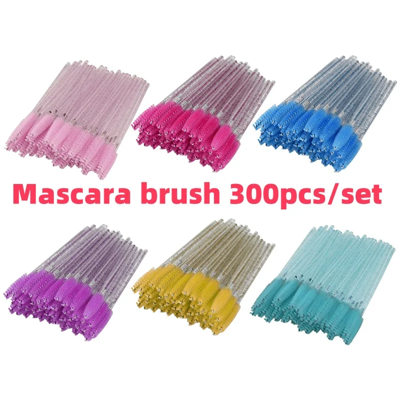 300 Stuks Wegwerp Mascara Staf Mascara Borstel Spoel Voor Het Verlengen Van Wimpers, Wenkbrauwen En Make-Up Kristallen