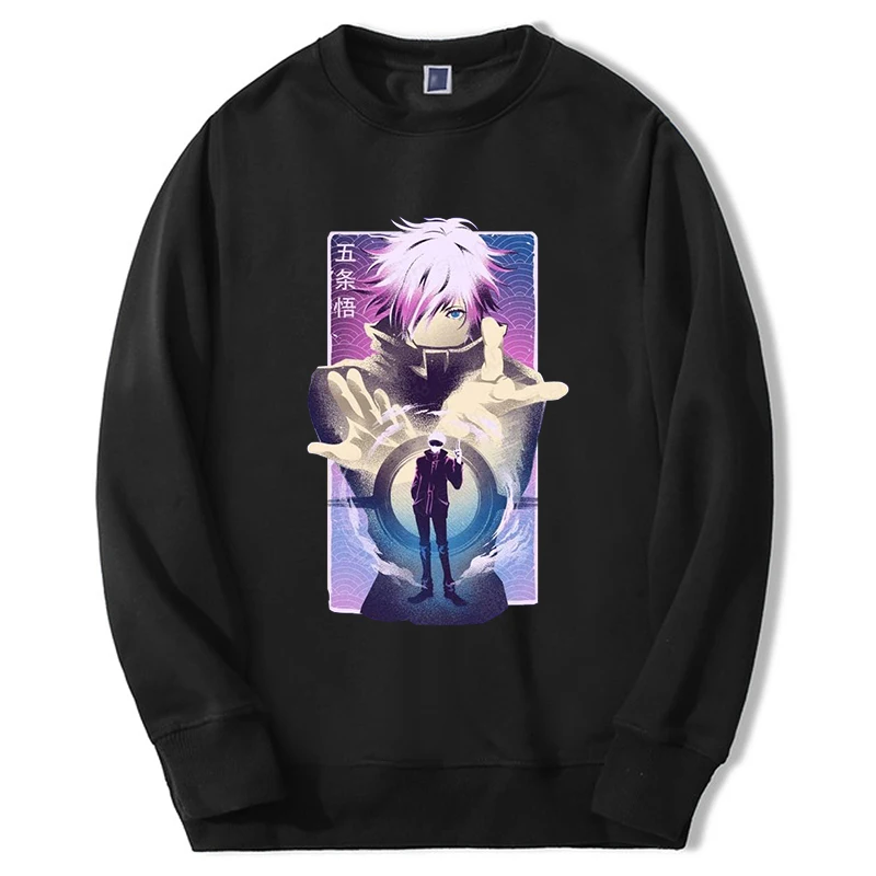 

Hot Anime Jujutsu Kaisen Sweatshirts Men Women Gojo Satoru Manga Graphic Hoodie Loose Crewneck Sudaderas Harajuku Streetwear