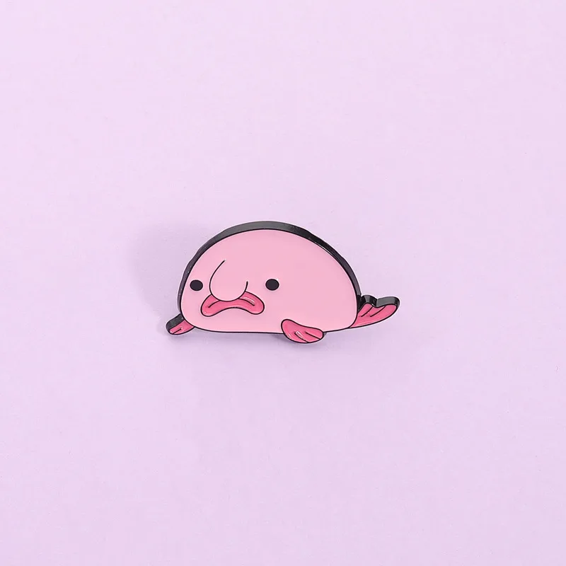 Cute Waterdrop Fish Shaped Cartoon Brooch Fashionable marine creatures series Funny Enamel Pin Jewelry Gift for Kids Friends