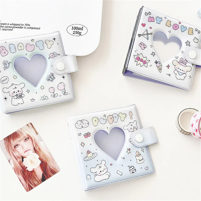 KPOP 3-hole A8 Loose-leaf Card Book Organizer Card Bag 3 Inch Love Beans Photo Card Card Book Postcard Collection Card Organizer