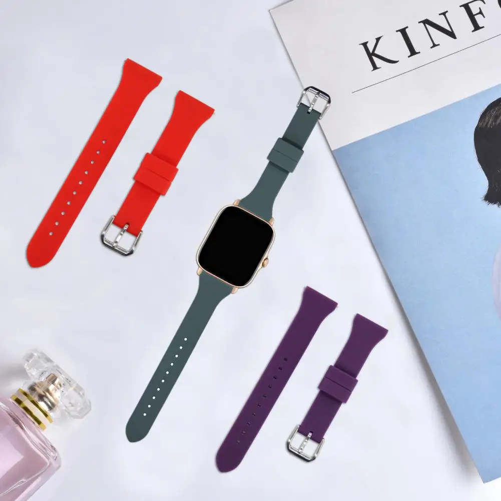 Wristwatch Strap Watch Accessories Watch Strap Comfortable Adjustable Excellent Silicone Wristwatch Strap Replacement