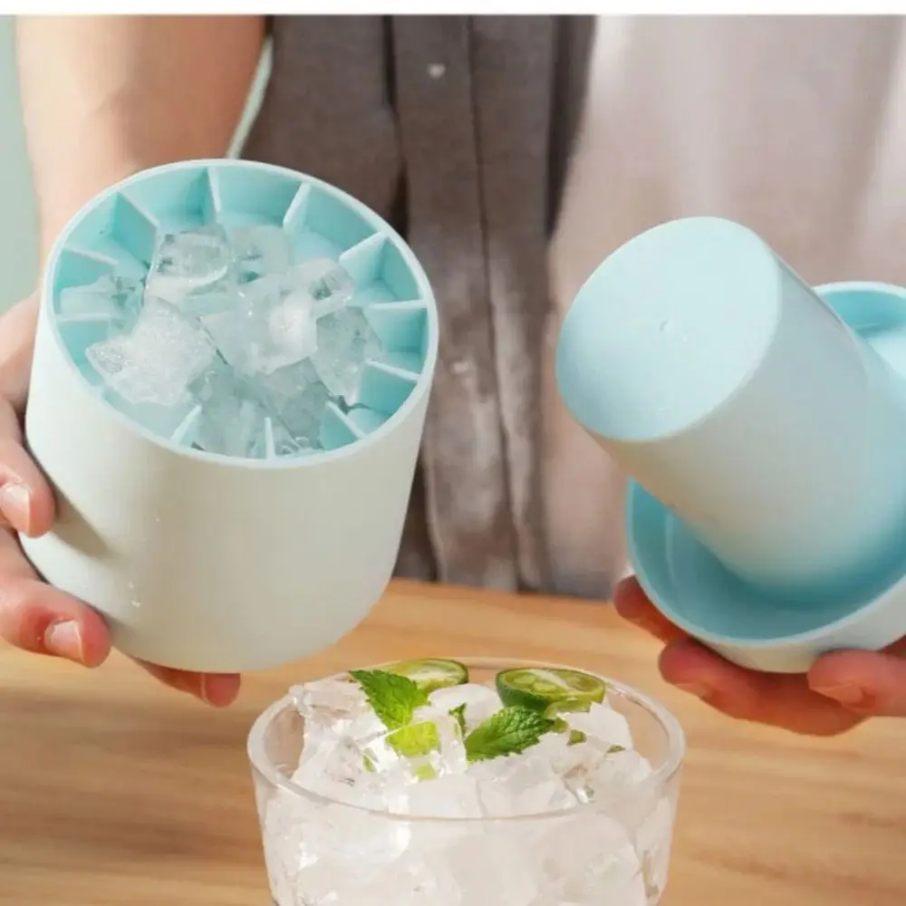 Creative Silicone Ice Cube Mold Quick Freeze Reusable Ice Bucket Cylinder Ice Cube Tray Summer DIY Refrigerator Freeze Ice Maker