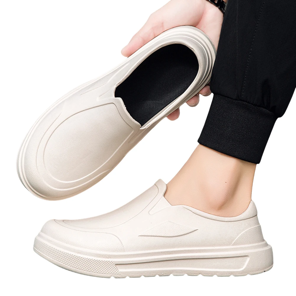 

Men EVA Chef Shoes Lightweight Work Shoes Waterproof Slip On Nursing Shoes Oil-proof Garden Shoes Wide Toe for Hotel Restaurant