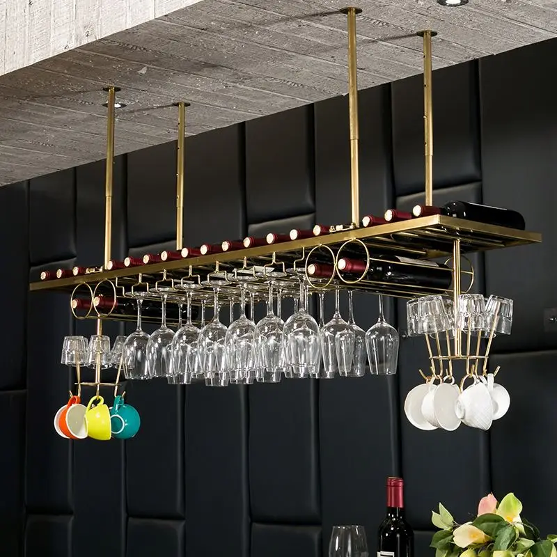fc-Custom Display Metal Hanging Glass Terracotta Wine Racks for Wine Cellar#