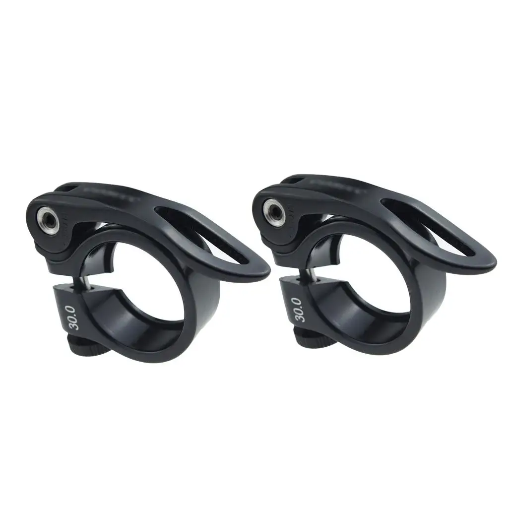 2Pcs Bike Seat Post Clamp 30mm Aluminum Alloy Seat Tube Clip Seatpost for Mountain Tube Bike, Black