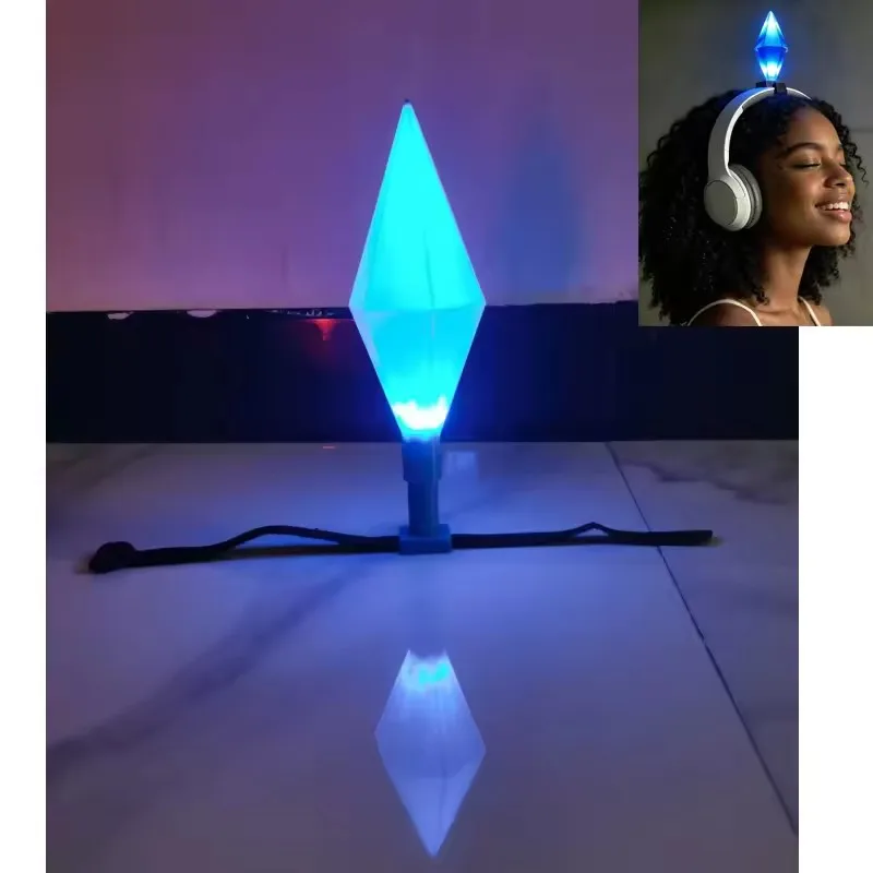 

RGB LED Light Up Glowing Green Plastic for Headphones, Flashing Magic Tape for Headset, Halloween Christmas Gift Idea for Gamers