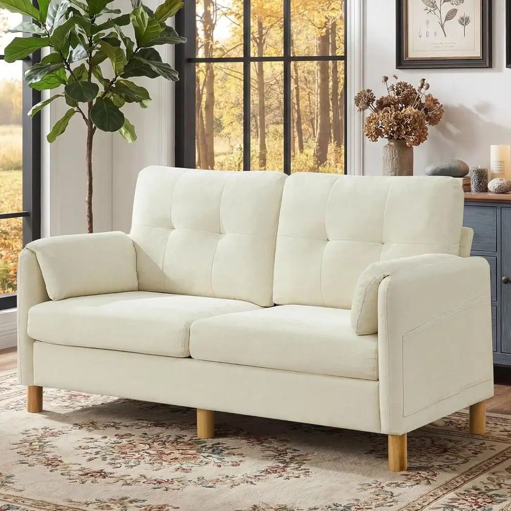 

65" Soa, Century Loveseat Couch or Living Room Storage kets, Upholstered Small Loveseat or Small Spaces, Bedroom,