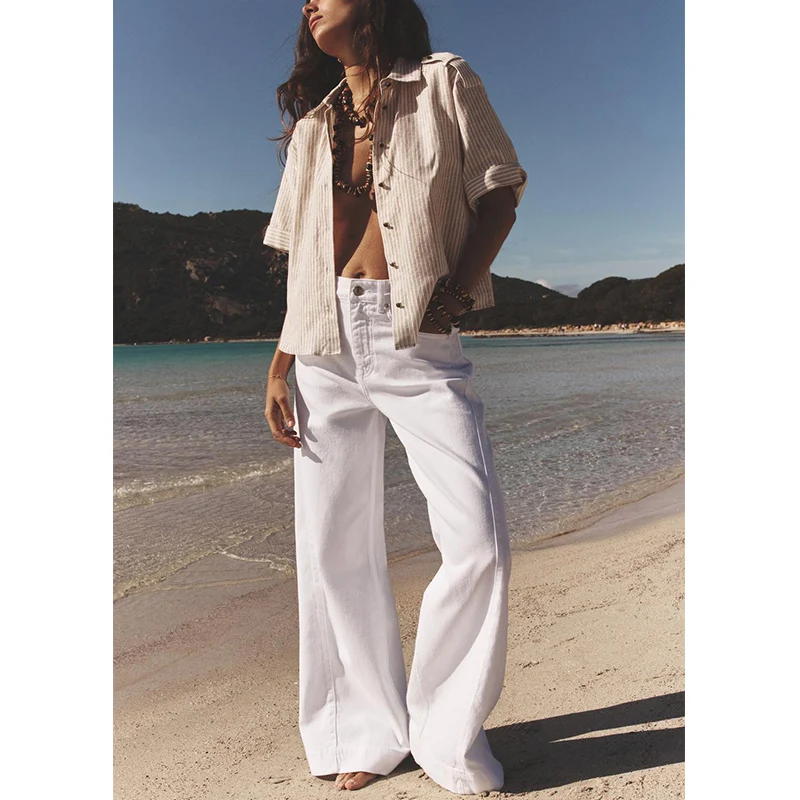 Estate nuove donne misto lino metallo colore linea modello lungo Sve colletto rovesciato irt Top vestibilità ampia pendolarismo Sle UV Pro...