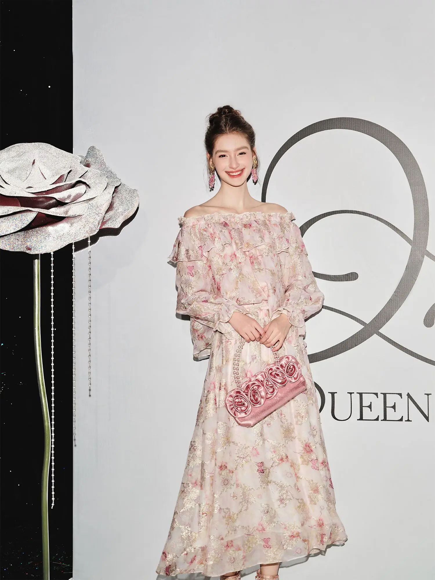 

Романтический комплект из двух предметов: топ и юбка с шелковой вышивкой и изображением лотоса для женщин 20-30 лет