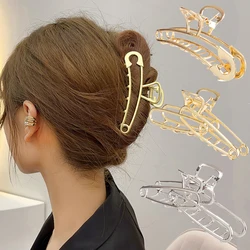 2022 New Women Pin Metal Hair Claw Elegant Gold Hollow Barrettes Vintage Hair Clips Headband Hairpin Hair Crab Hair Accessories