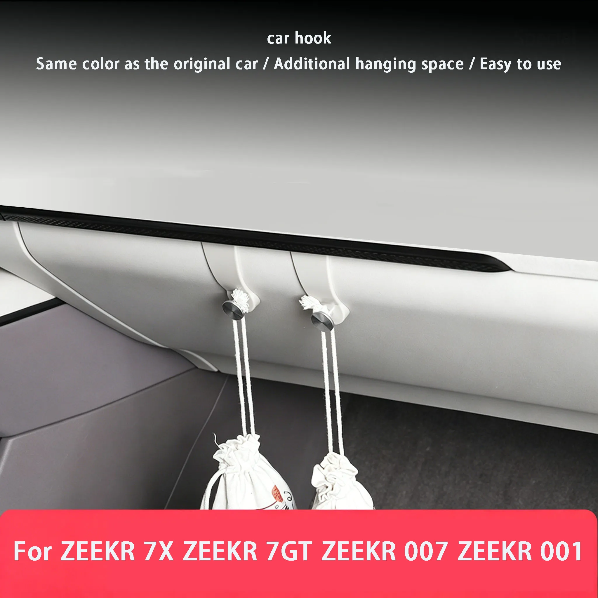 Glove Box Hook Passenger Side Hidden No Drill Clip On Storage Hanger For ZEEKR 7X 7GT 007 001 Car Grocery Takeaway Bag Holder