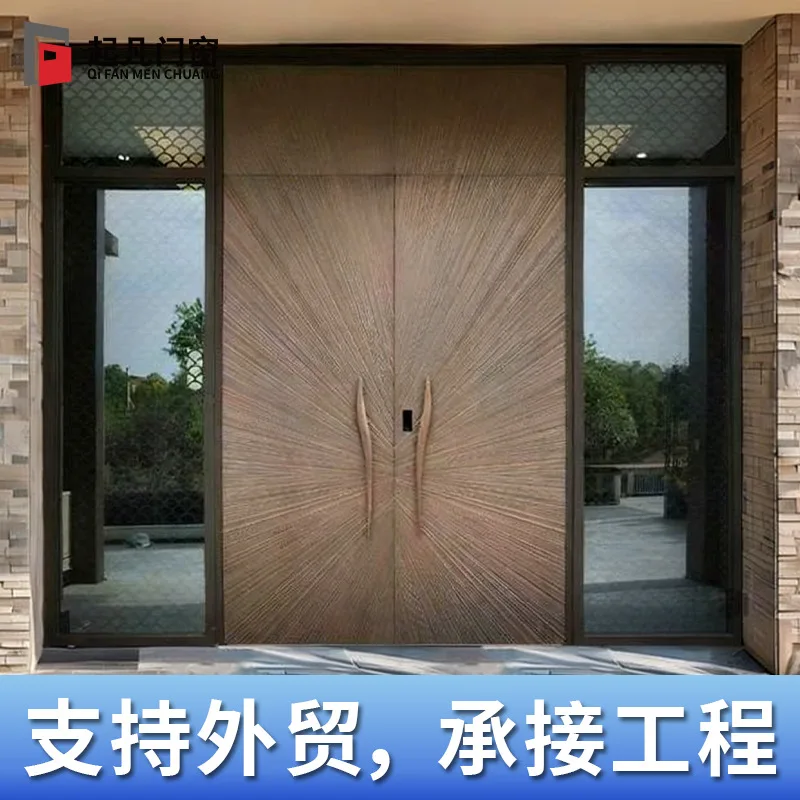 Sculpted cast aluminum door partial pivot  villa  doublerural self-built house