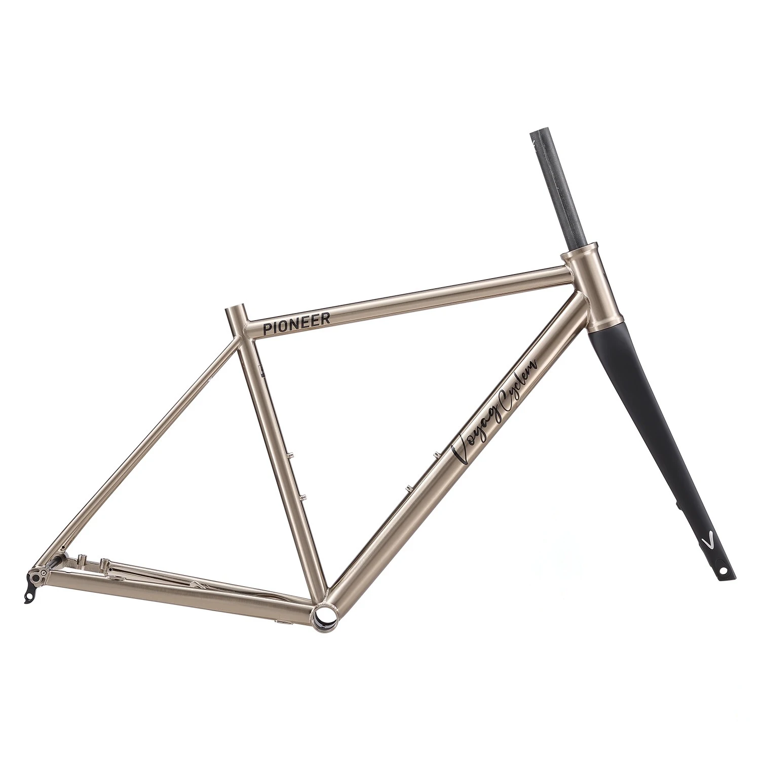 AliExpress NONE 700C Cr-Mo Steel Road Bike Frame With T700 Carbon Fiber Front Fork Through Shaft Internal Cable Routing Design Bicycle Frameset