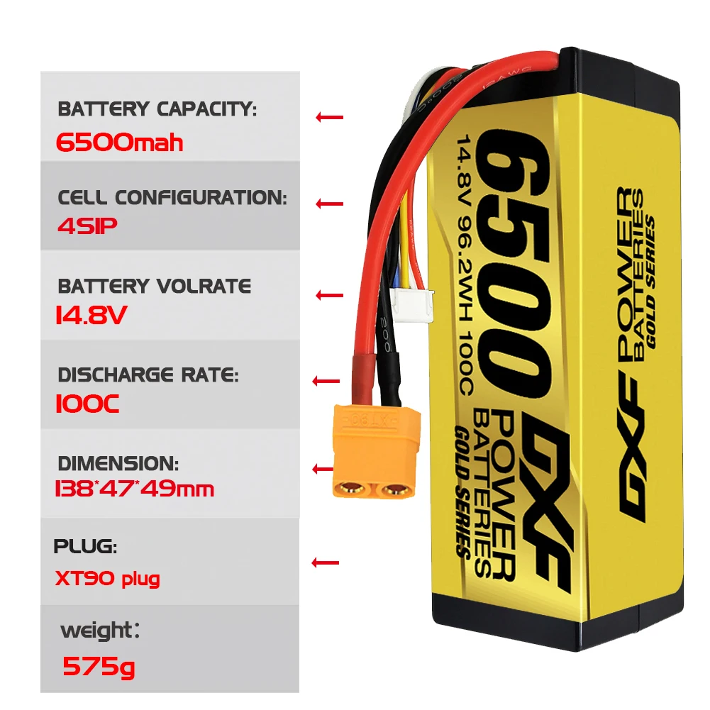 DXF battery 2S 3S 4S 6S Lipo 7.4V 11.1V 14.8V 15.2V 22.2V10000mah 8400mah 6500mah 8000mah 7000mah 6200mah 100C 120C for RC Car