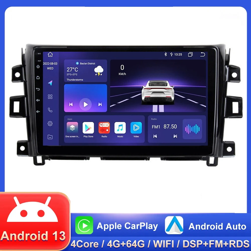 

Беспроводная Автомагнитола Carplay для Nissan NAVARA Frontier NP300 2011-2018, стерео, мультимедийный видеоплеер, GPS, AHD-камера, аудио