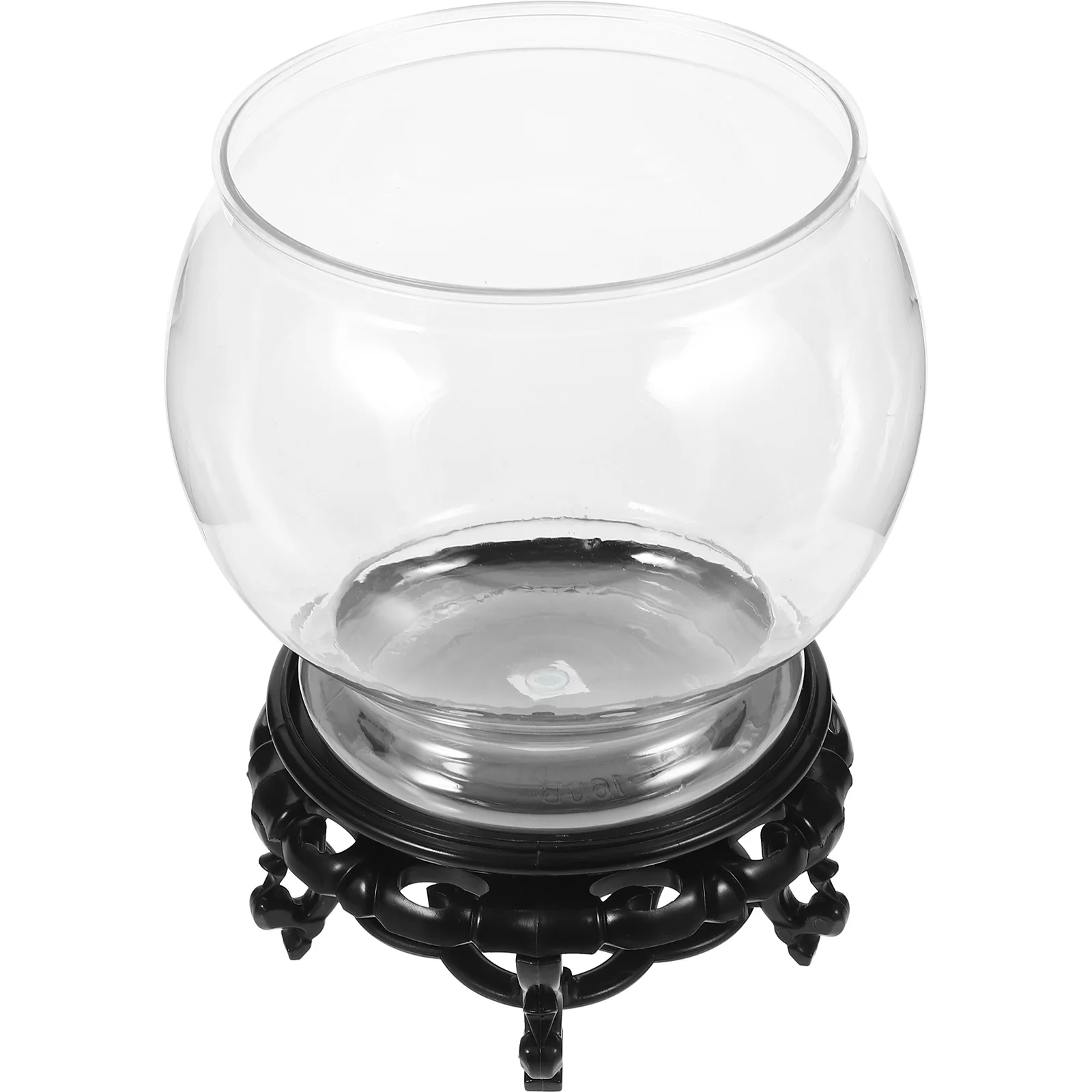 

Transparent Round Plastic Fish Tank Small Aquarium With Sturdy Base Goldfish Bowl Desktop Fish Breeding Box For Home