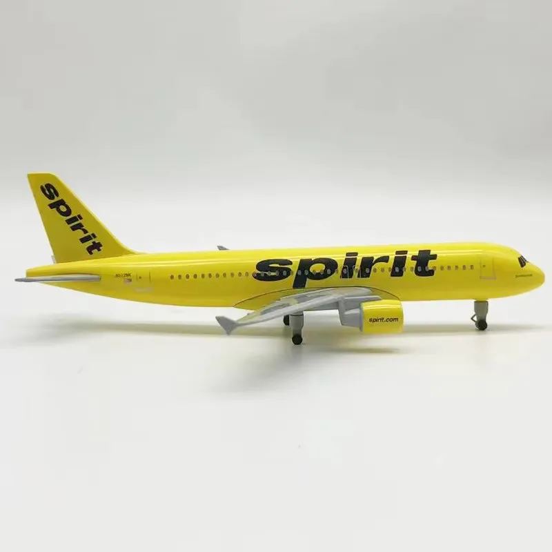 20 cm A320 Usa Spirit Airlines Modello 320 Airlines Aerei in metallo Replica Materiale in lega 1:400 Stampo per aviazione Serie regalo