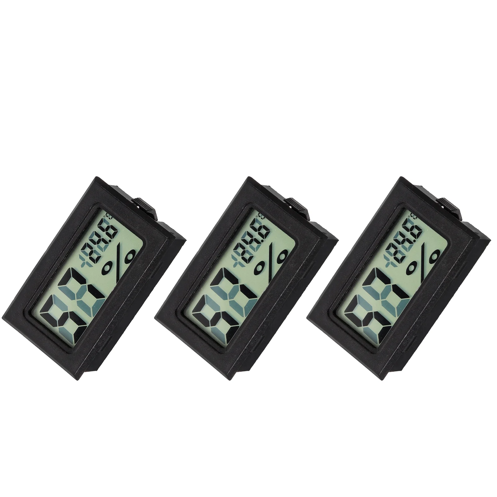 3 Pcs Humidity Reader Mini Hygrometer Thermometer Digital Built- Jars Abs