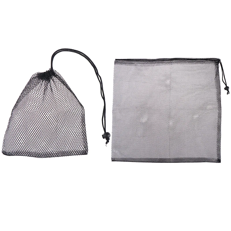 Thickened Mesh Belt Pocket Black Nylon Drawstring Mesh Eye Bag Dustproof Storage Mesh Bag