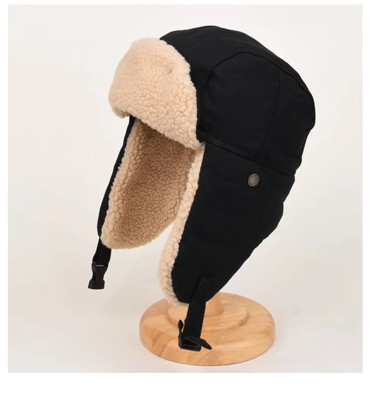 

Pilot Hat Men Bomber Hat Outdoor Korean-style Thickened Warm Cycling Ear Protection Windproof Glasses Cotton-lined Baseball Cap