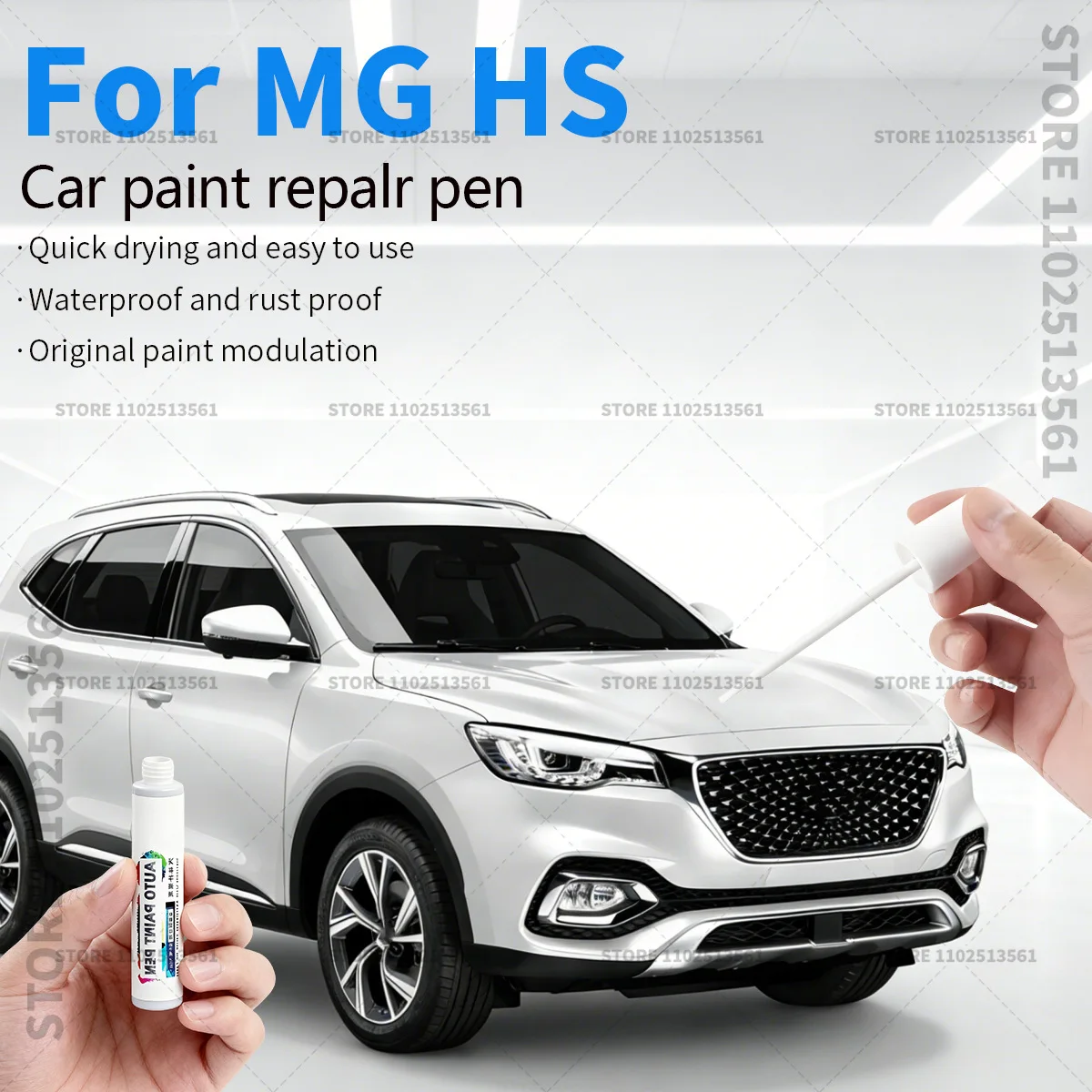 

Ручка-корректор для ремонта лакокрасочного покрытия автомобиля MG Motor MG HS 2018-2025 ZSA, аксессуары для устранения царапин, цвета: черный, белый, синий, коричневый, серебристый, красный, серый