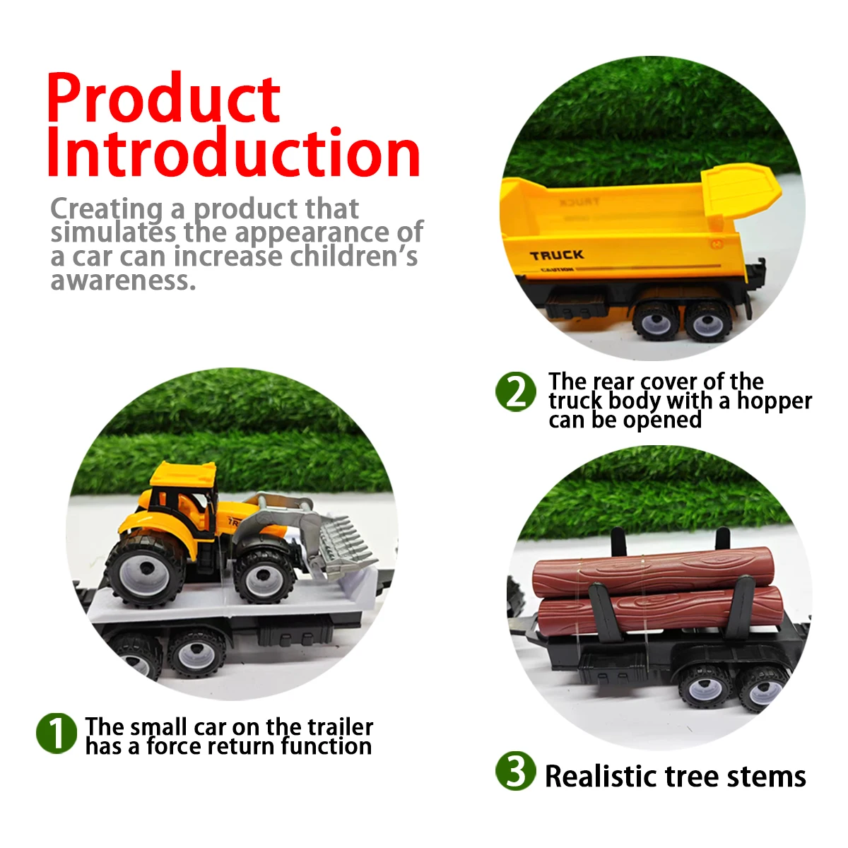 Large kidsren's engineering vehicle toy tractor inertia function tractor with betta farmer car wood car oil tank car boxed boy gift