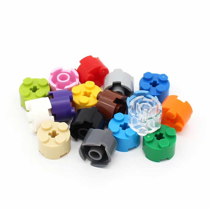 100pcs Moc Compatible 3941 Brick Round 2x2 with Axle Hole Creation Building Block Educational Assembles Particles