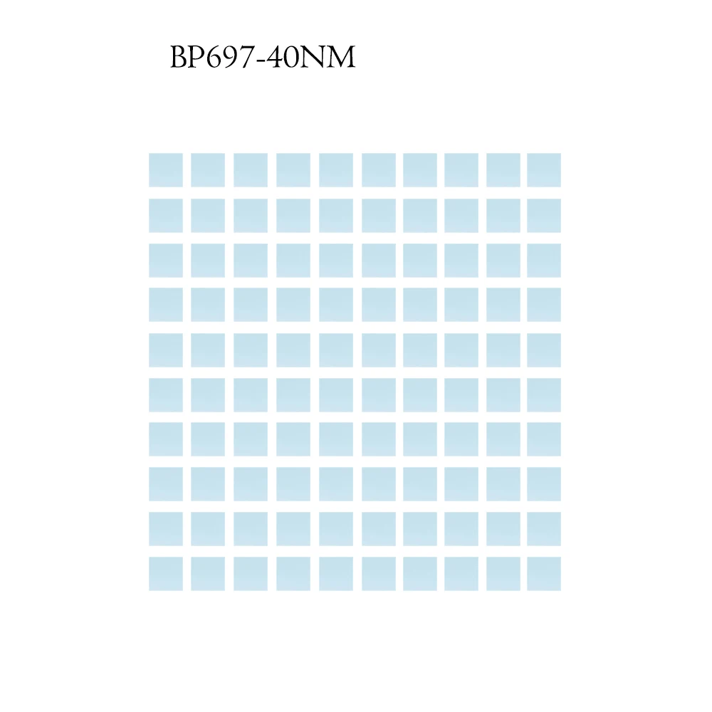 BP697-40NM Narrow Bandpass Filter Square=6 * 6mm Thick-1MM Fluorescent Bandpass Filter 100PCS