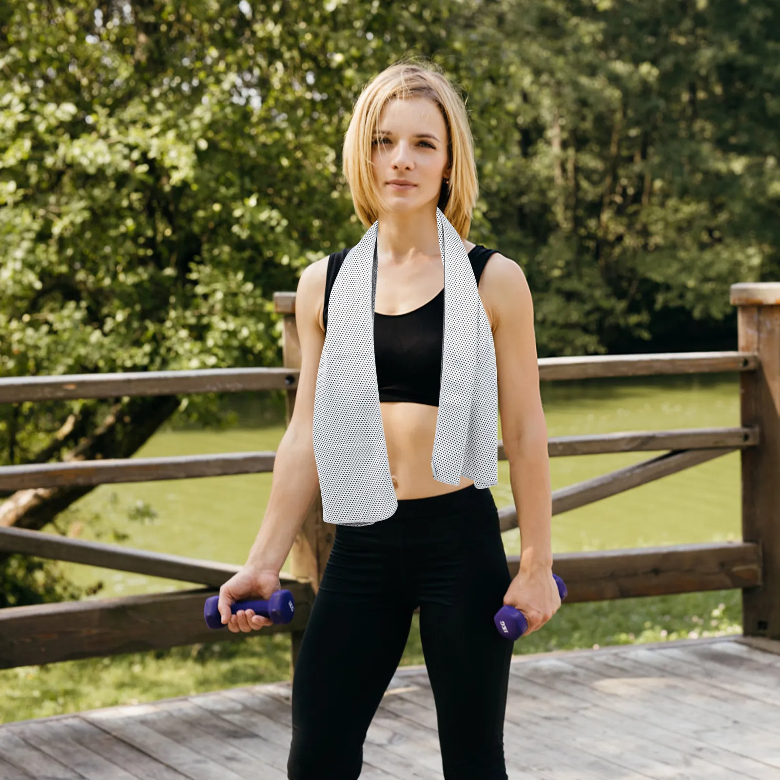 

Набор из 4 охлаждающих полотенец для спорта и фитнеса: легкие, портативные, комфортные, для йоги и путешествий, приятные для кожи, для вытирания пота