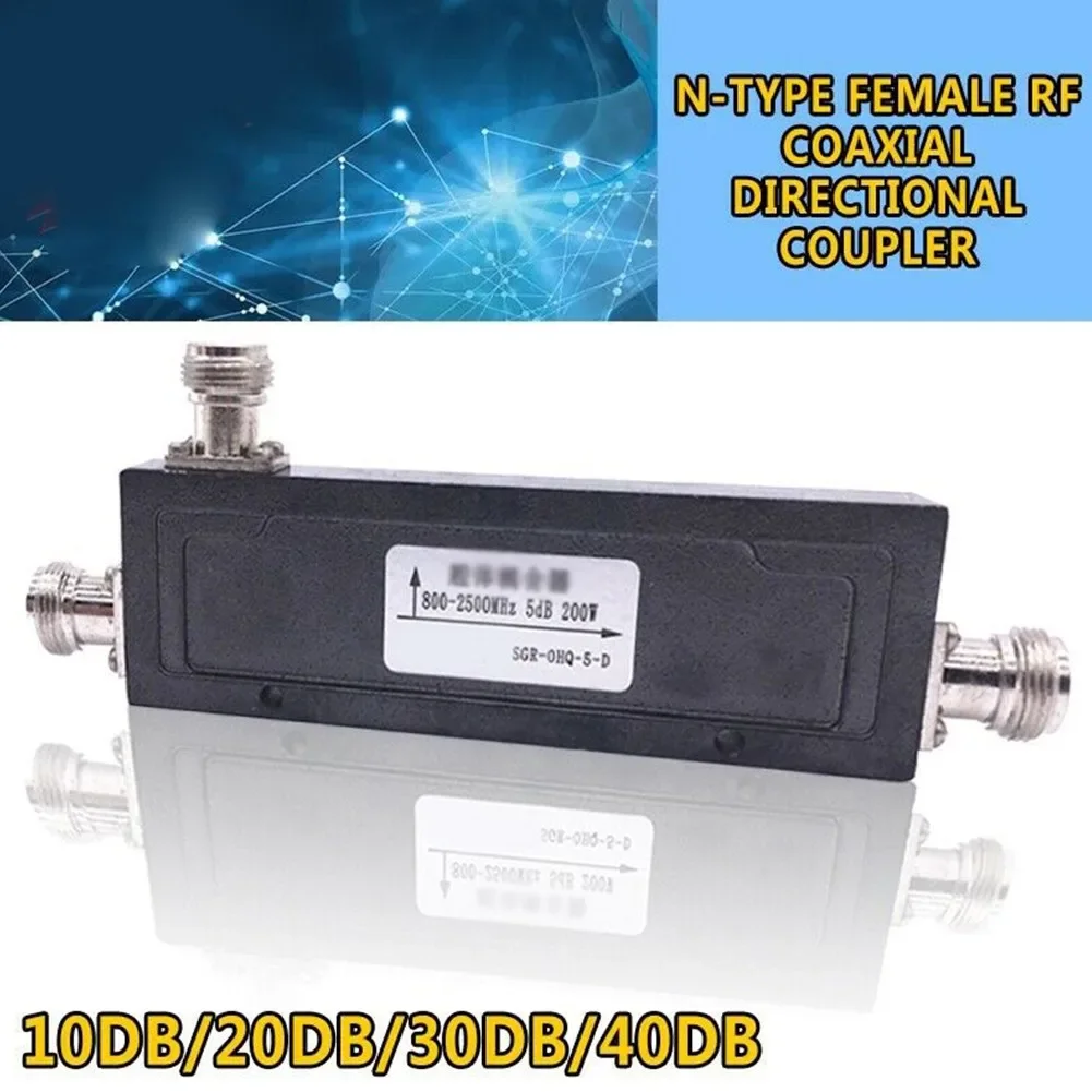 New 10DB-40DB N-type Female RF Coaxial Directional Coupler 800-2500MHz 200W 10dB-40dB Signal Monitoring Adaptive Predistortion