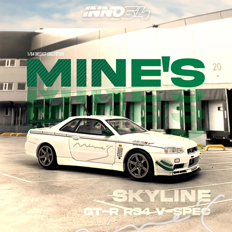 

PreSale INNO 1:64 Skyline Gtr R34 V Spec Tuned Mine`s Diecast Diorama Car Model Collection Miniature Toys